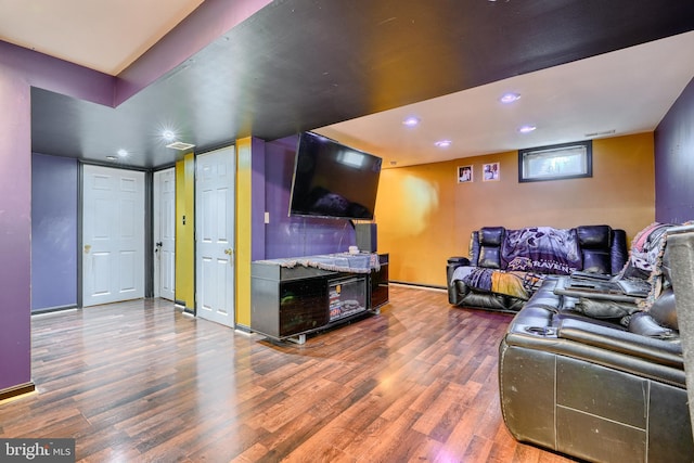 living room featuring hardwood / wood-style flooring