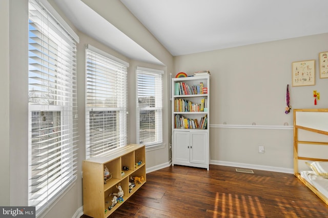 misc room with dark hardwood / wood-style floors