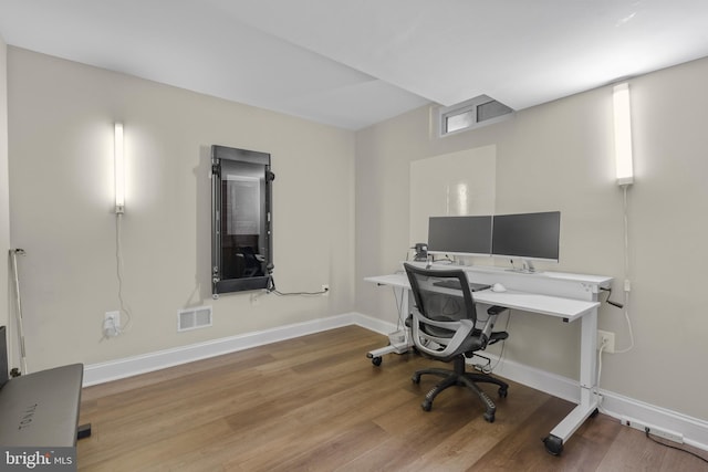 office featuring light wood-type flooring