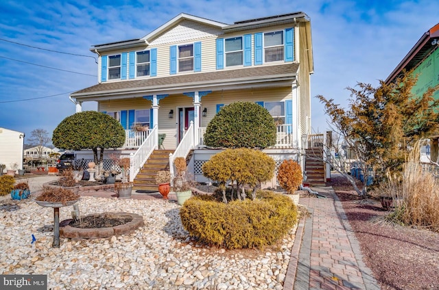 view of front of house featuring covered porch