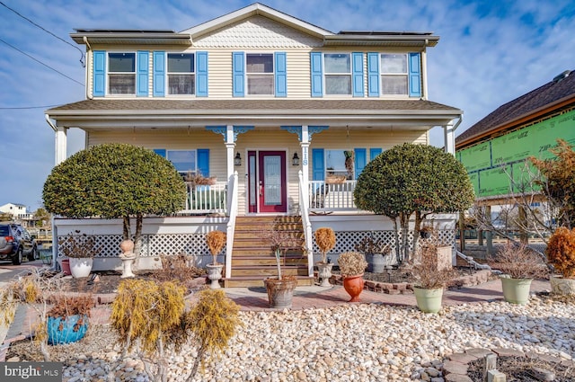 view of front of property with a porch