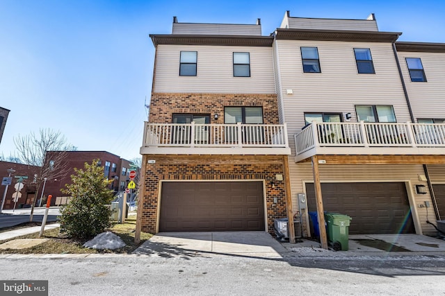 view of property featuring a garage