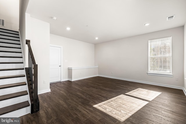 interior space featuring dark hardwood / wood-style flooring