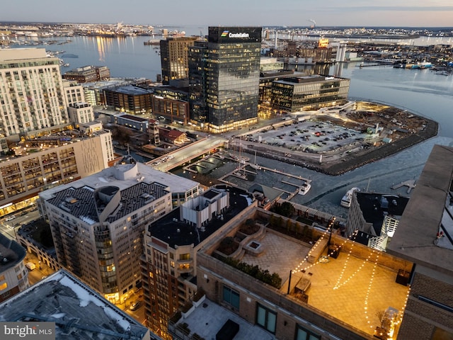 view of city featuring a water view