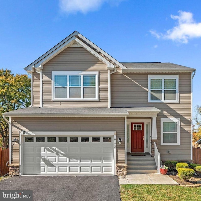 view of front of house with a garage