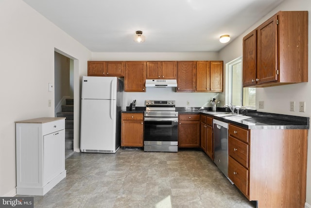 kitchen with sink and stainless steel appliances