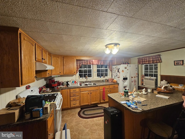 kitchen with sink and white appliances