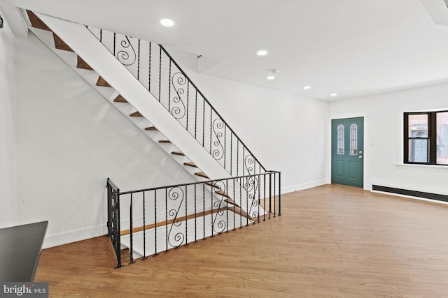 entrance foyer with hardwood / wood-style flooring