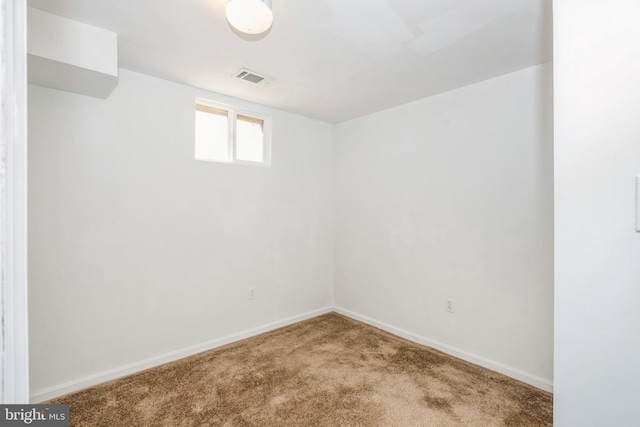 basement featuring carpet floors