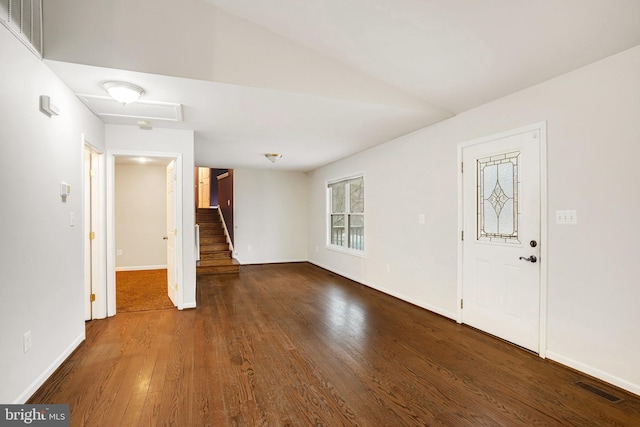 entrance foyer with wood-type flooring