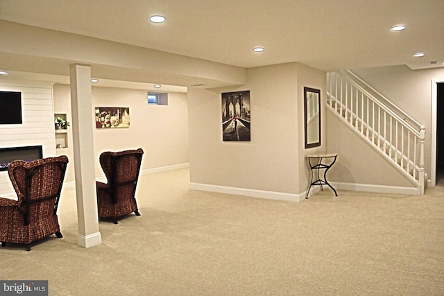 interior space featuring carpet floors