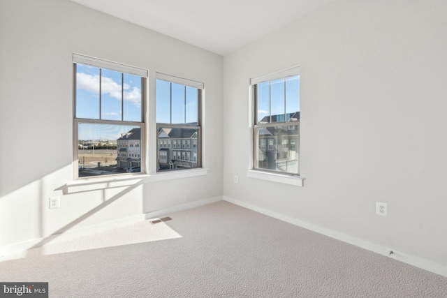 carpeted spare room with a wealth of natural light