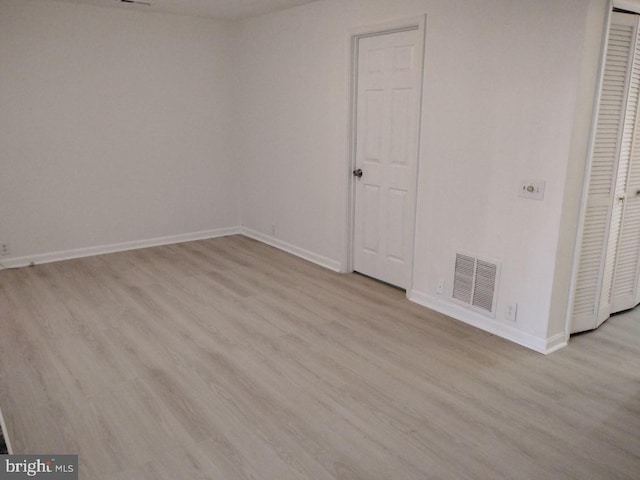 unfurnished bedroom with light hardwood / wood-style flooring