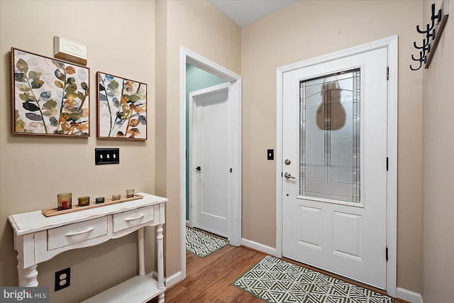 entrance foyer with wood-type flooring