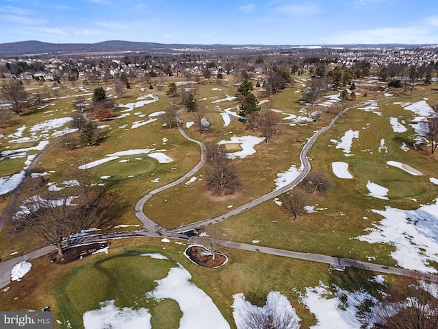 drone / aerial view with a mountain view