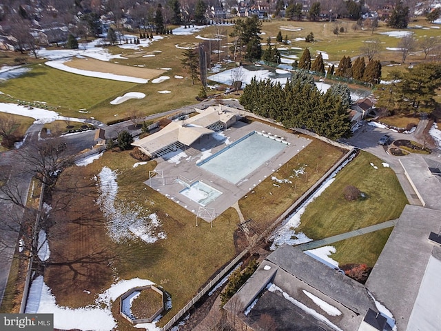 view of snowy aerial view