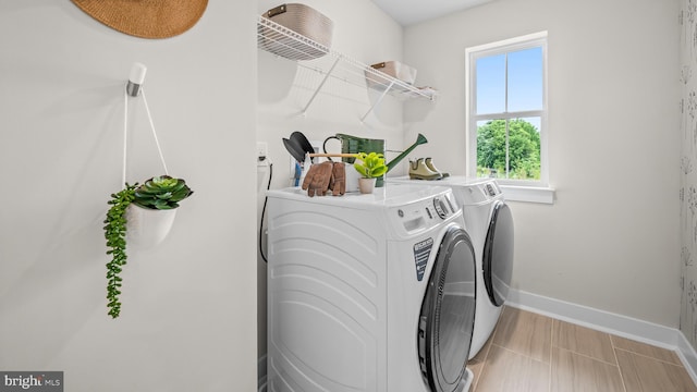 laundry area featuring washer and dryer