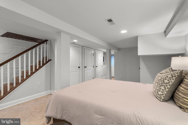 view of tiled bedroom