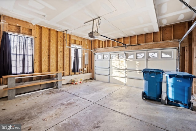 garage featuring a garage door opener