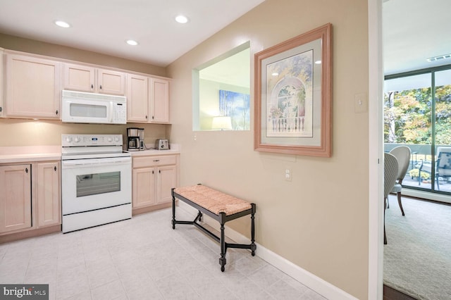 kitchen featuring white appliances