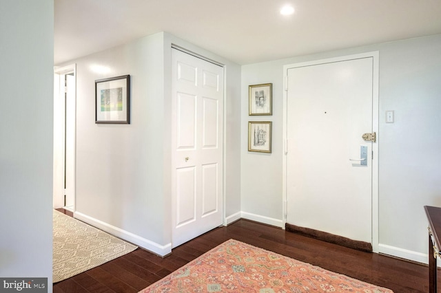 foyer featuring dark hardwood / wood-style flooring