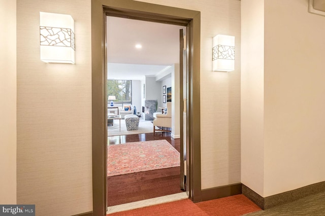 hallway with ornamental molding