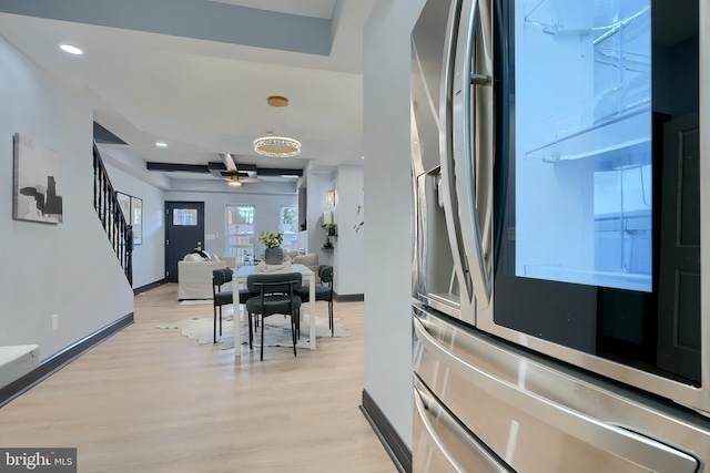 interior space with light hardwood / wood-style flooring