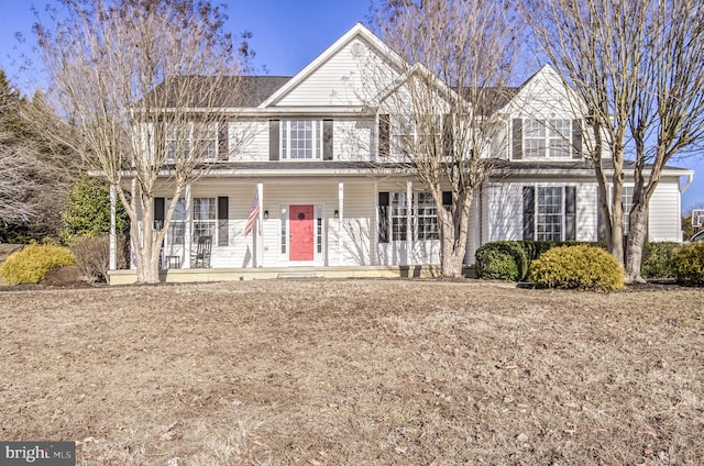 view of front property with covered porch