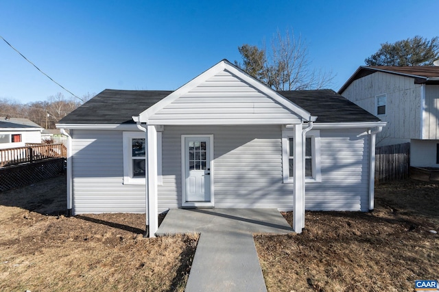 bungalow-style house featuring a patio