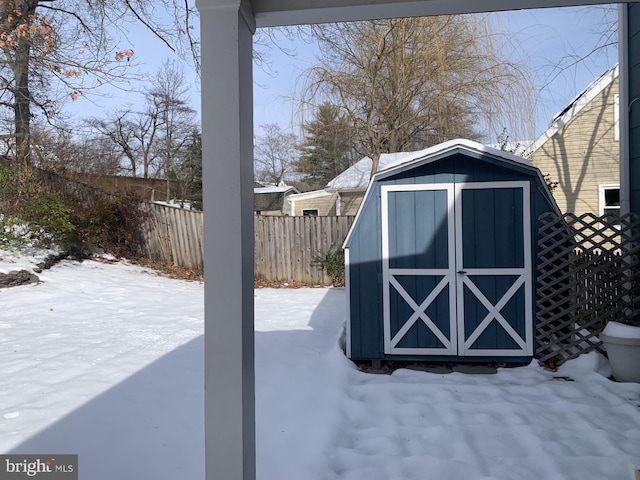 view of snow covered structure