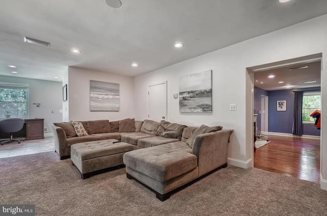 view of carpeted living room