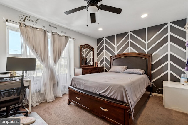 bedroom with carpet floors