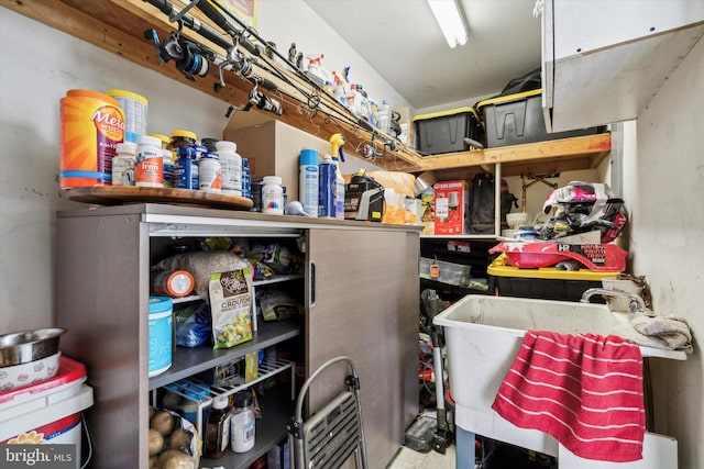 storage area featuring sink