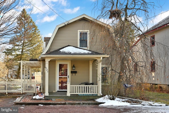 view of front of home with a porch