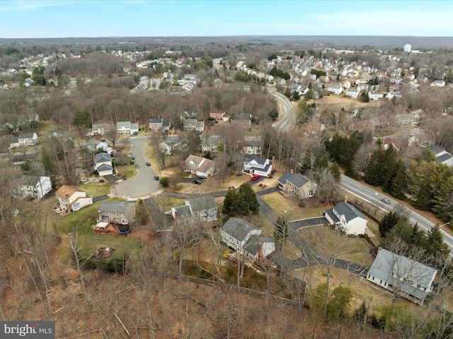 drone / aerial view with a residential view