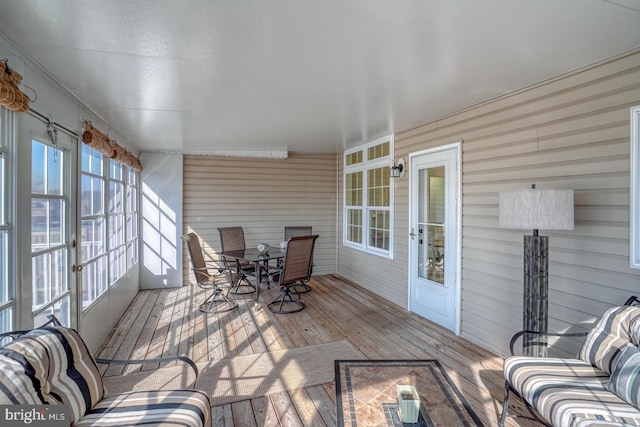 view of sunroom