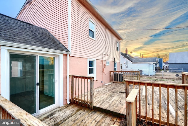 wooden terrace with fence