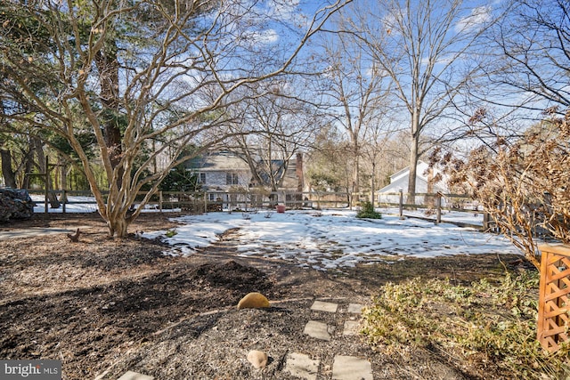 view of snowy yard