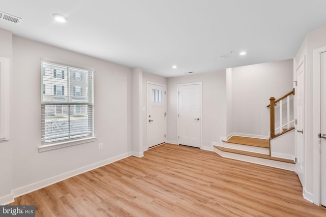 entryway with light wood-type flooring