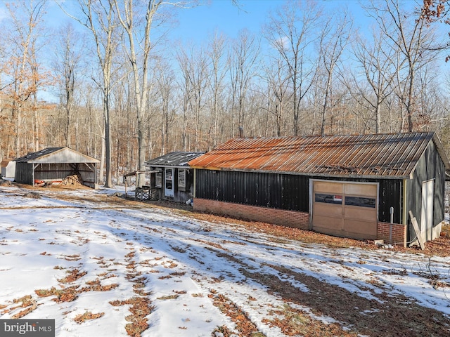 view of snow covered structure