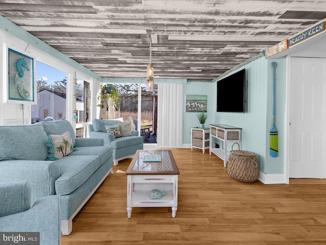 living room featuring wood-type flooring