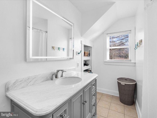 bathroom featuring vanity and tile patterned floors