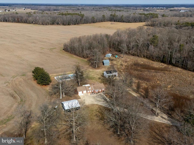 aerial view with a rural view