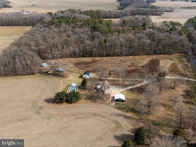 bird's eye view featuring a rural view