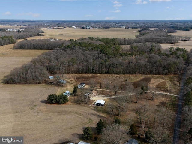 bird's eye view featuring a rural view