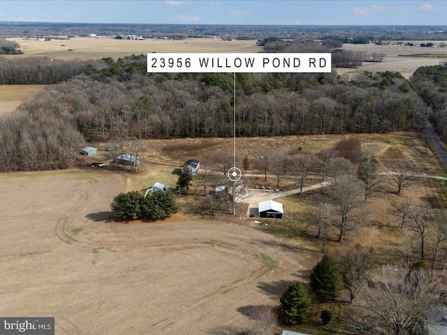 drone / aerial view featuring a rural view