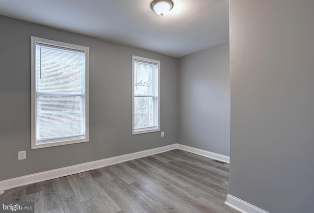 empty room featuring light wood-type flooring