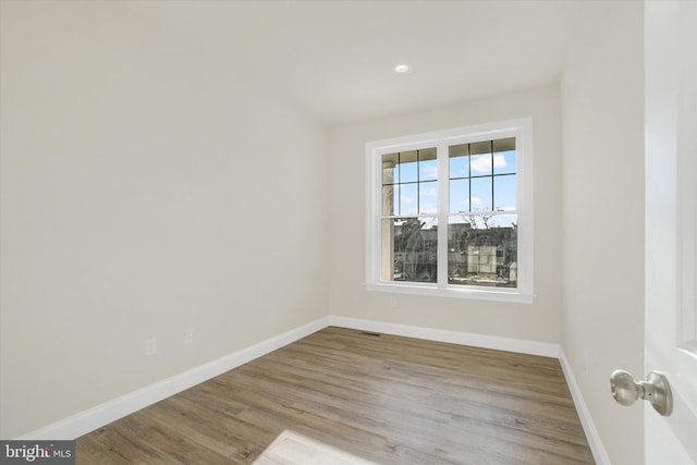 empty room featuring light hardwood / wood-style flooring