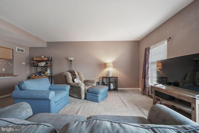 view of carpeted living room