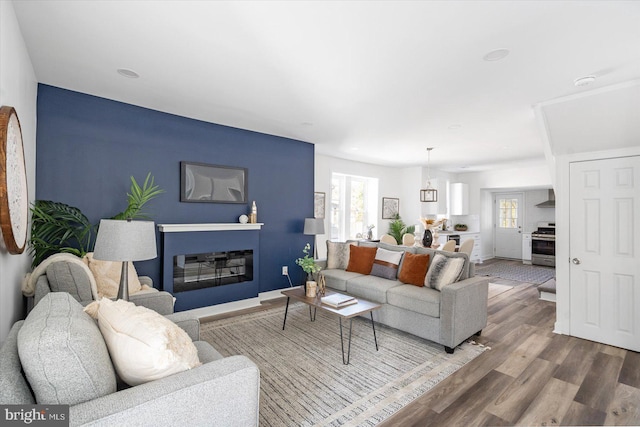 living room featuring hardwood / wood-style flooring